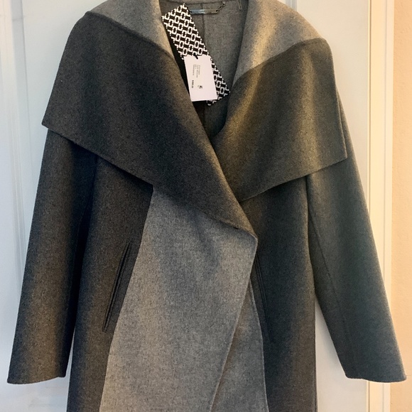 NWT DVF Wrap/Sweater/Coat- Lt&Dark Gray (S) - Picture 2 of 9